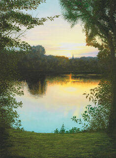 Bild "Abend am Lago Laprello", auf Keilrahmen von Leo Windeln