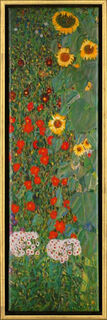 Bild "Sonnenblumen", gerahmt von Gustav Klimt
