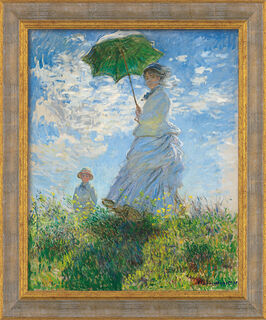 Bild "Frau mit Sonnenschirm (Madame Monet und ihr Sohn)" (1875), gerahmt
