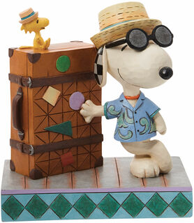 Skulptur "Snoopy und Woodstock auf Reisen", Kunstguss von Jim Shore