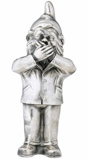 Skulptur "Geheimnisträger - Nichts sagen", Version versilbert von Ottmar Hörl