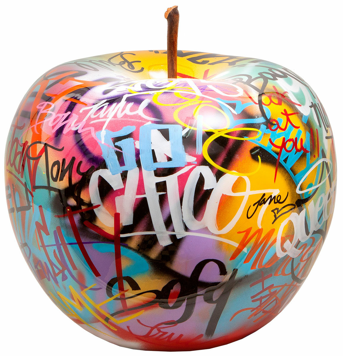 Keramikobjekt "Apfel Graffiti" von Bruno