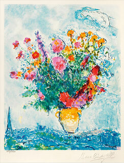 Bild "Le Bouquet et la Tour Eiffel", ungerahmt von Marc Chagall