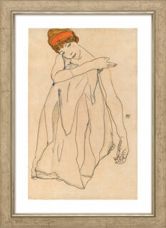 Bild "Die Tänzerin" (1913), gerahmt von Egon Schiele