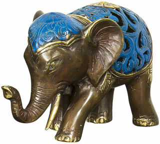 Skulptur "Elefant" (blaue Version), Bronze