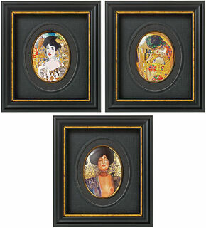 3 Miniatur-Porzellanbilder mit Künstlermotiven im Set von Gustav Klimt