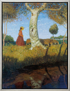 Bild "Sonniger Herbsttag" (1898), gerahmt