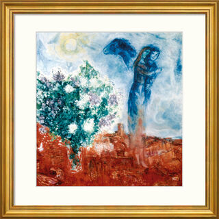 Bild "Die Liebenden über St. Paul" (1970-71), gerahmt von Marc Chagall