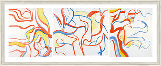 Bild "Triptych (UNTITLED V / UNTITLED II / UNTITLED IV)" (1985), gerahmt von Willem de Kooning