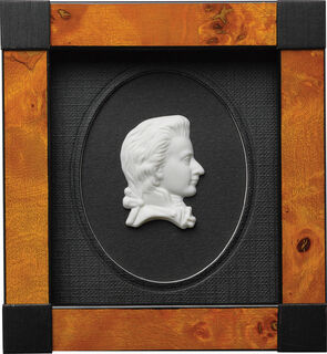 Miniatur-Porzellanbild "Wolfgang Amadeus Mozart", gerahmt