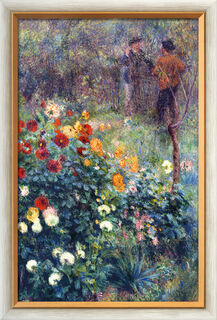 Bild "Der Garten an der Rue Cortot, Montmartre" (1876), gerahmt von Auguste Renoir