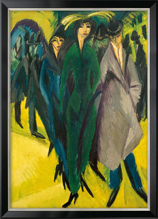 Bild "Frauen auf der Straße" (1915), gerahmt von Ernst Ludwig Kirchner