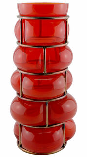 Vase "Brick Red", Glas/Metall von Vanessa Mitrani