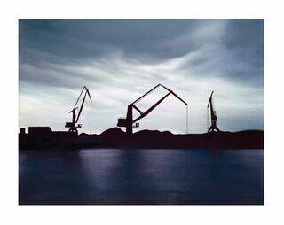 Bild "Industriehafen im Gegenlicht", ungerahmt von Johann Hinger