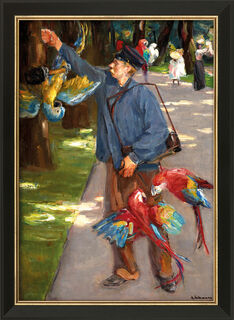 Bild "Der Papageienmann" (1902), gerahmt