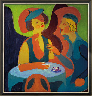 Bild "Zwei Damen im Café" (1927), gerahmt von Ernst Ludwig Kirchner