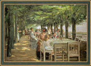 Bild "Terrasse im Restaurant Jacob" (1902-03), gerahmt von Max Liebermann