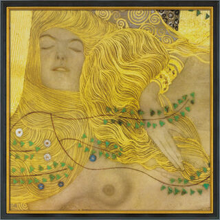 Bild "Wasserschlangen I" (1904-07), gerahmt von Gustav Klimt