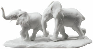 Porzellanskulptur "Elefantenpaar" - Design Ernest Massuet von Lladró