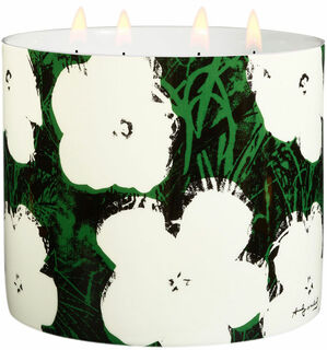 Duftkerze in Porzellanschale "White Flowers on Green" von Andy Warhol