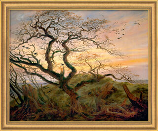 Bild "Baum mit Raben", gerahmt von Caspar David Friedrich