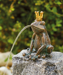 Gartenskulptur / Wasserspeier "Froschkönig", Bronze