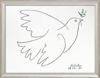 Bild "Friedenstaube" (1961), gerahmt von Pablo Picasso