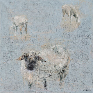 Bild "Drei Schafe #2" (2022) (Unikat) von Simone Opdahl