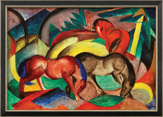 Bild "Drei Pferde" (1912), gerahmt