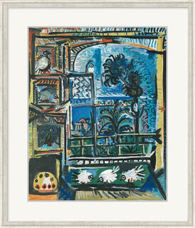 Bild "Die Tauben" (1957), gerahmt von Pablo Picasso
