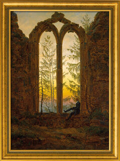 Bild "Der Träumer" (um 1835), gerahmt von Caspar David Friedrich
