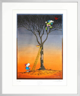 Bild "Heart in the Tree", gerahmt von Mordillo