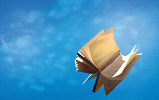 Bild "Das fliegende Buch", auf Keilrahmen