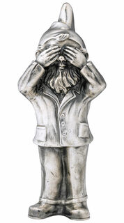 Skulptur "Geheimnisträger - Nichts sehen", Version versilbert