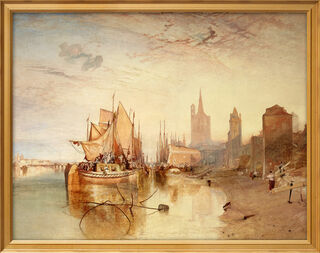 Bild "Cologne, the Arrival of a Packet-Boat: Evening" (1826), gerahmt von William Turner