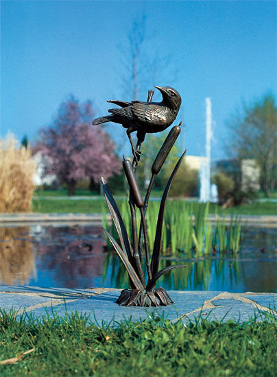 Gartenskulptur "Schreistar auf Schilf", Bronze von Ernst Völkl